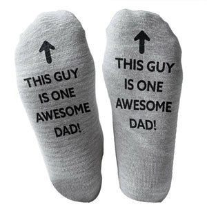Flo Cotton Socks – "Awesome Dad" – Grey