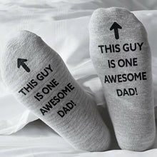 Load image into Gallery viewer, Flo Cotton Socks – &quot;Awesome Dad&quot; – Grey