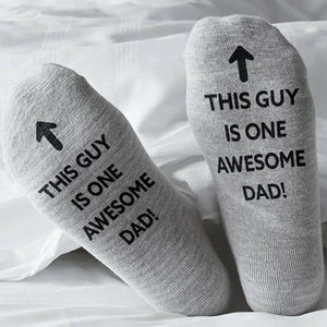 Flo Cotton Socks – "Awesome Dad" – Grey