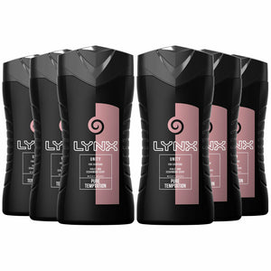 Lynx Pure Temptation Shower Gel Body Wash, Unity, 6 Pack, 250ml