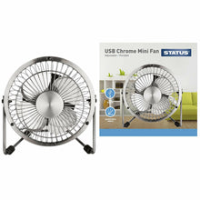 Load image into Gallery viewer, Status Portable Metal USB Mini Fan, 4 Inch: