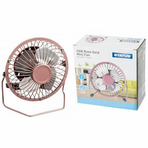 Status Portable Metal USB Mini Fan, 4 Inch: