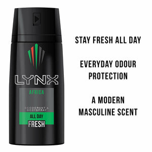 Lynx Body Spray Deodorant, Africa, 150ml