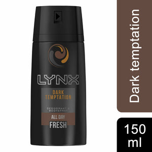 Lynx Body Spray Deodorant, Dark Temptation, 150ml