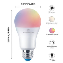 Load image into Gallery viewer, WiZ LED A60 Smart Bulb Wifi &amp; Bluetooth RGBW Colours Tuneable White &amp; Dimmable: