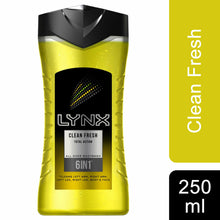 Load image into Gallery viewer, Lynx 6 IN 1 Shower Gel Body Wash, Clean Fresh, 6 Pack, 250ml