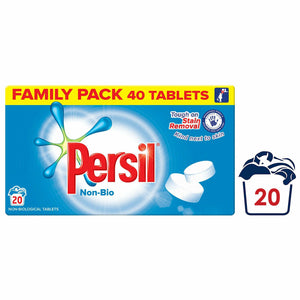 Persil Non-Bio Tablet Laundry Detergent, 2 Pack of 20 Washes, 1.2kg
