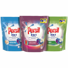 Load image into Gallery viewer, Persil 3in1 Capsules Bio/NonBio/Colour, 3 Pack of 50 Washes - Total 150 Washes