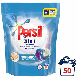 Persil 3in1 Capsules Bio/NonBio/Colour, 3 Pack of 50 Washes - Total 150 Washes