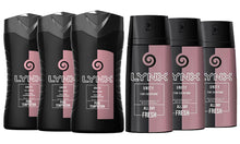 Load image into Gallery viewer, Lynx Shower Gel &amp; Body Spray Multipack 5 Scents Pack of 3